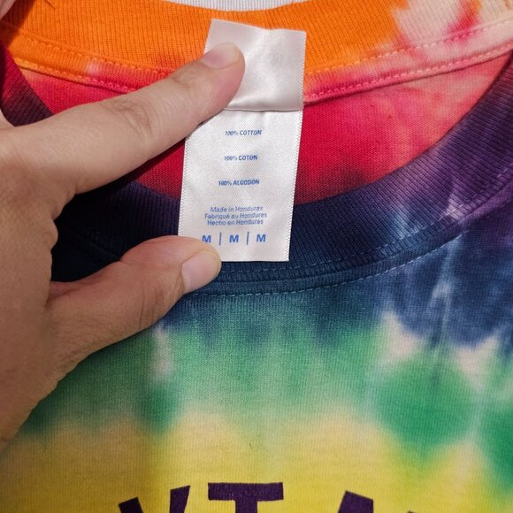 Tie-Dye T-Shirt - "Dont Make Love Without A Glove" - Port & Company - M - 100% C - Picture 5 of 9